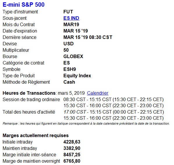E mini S&P 500 - Future S&p 500 - illustration plateforme E mini S&P 500 - Future S&p 500 - illustration plateforme