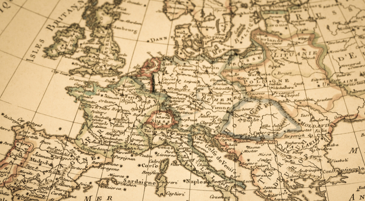 cours euro dollar - euro dollar prevision - illustration carte europe