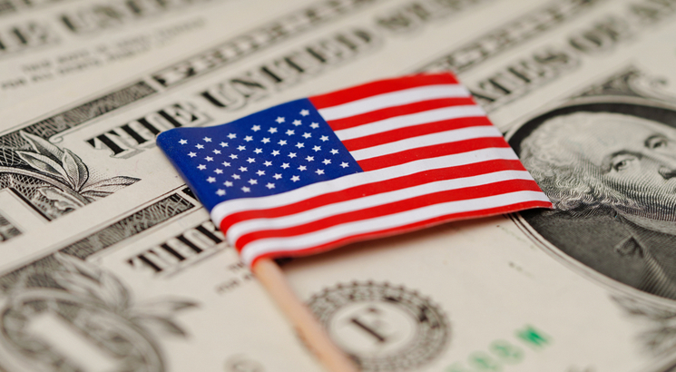 Indices américains - Option américaine - illustration drapeau usa et billets