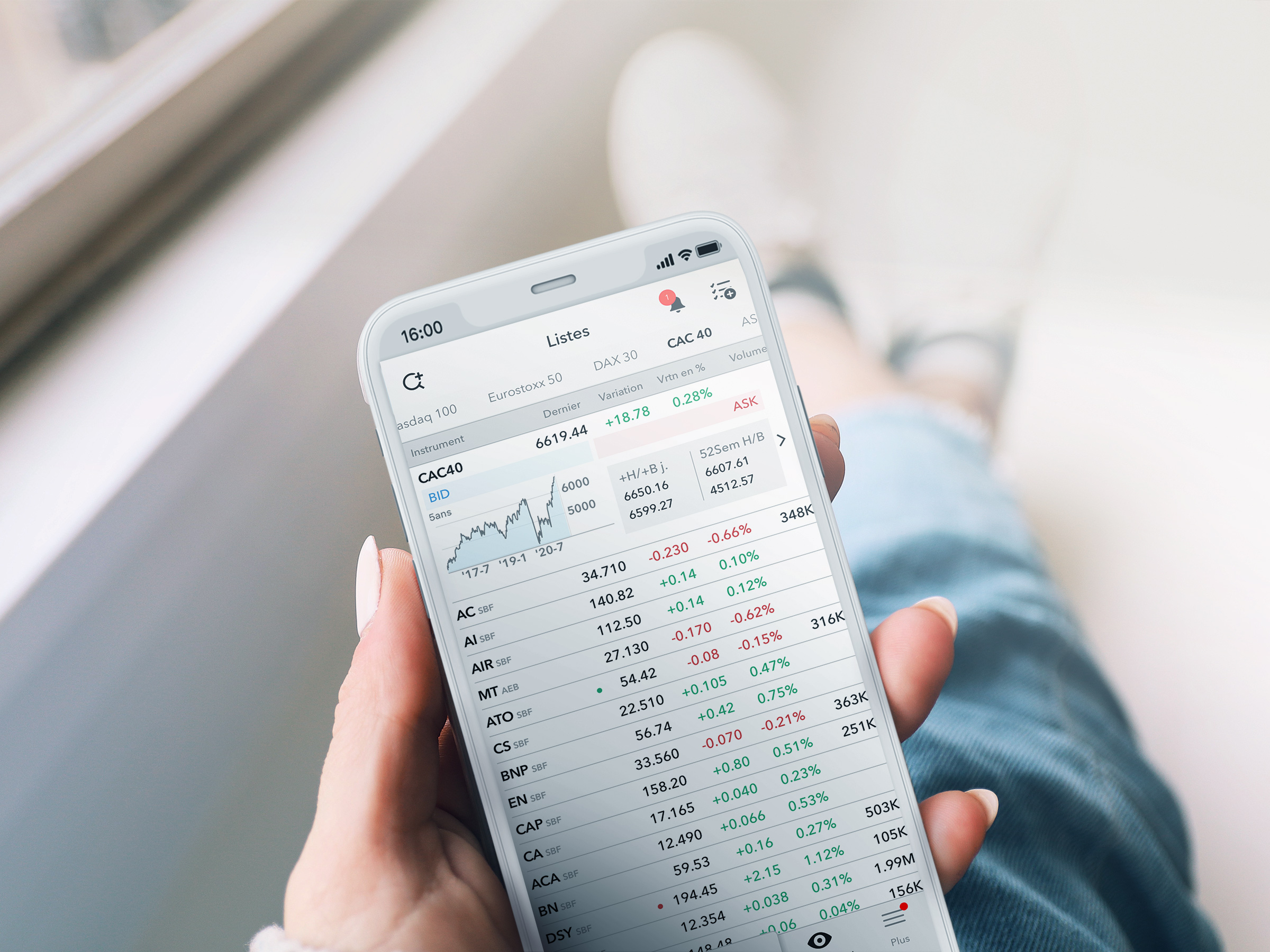 Des transactions faciles et patriques avec l'application de trading pour iPhone