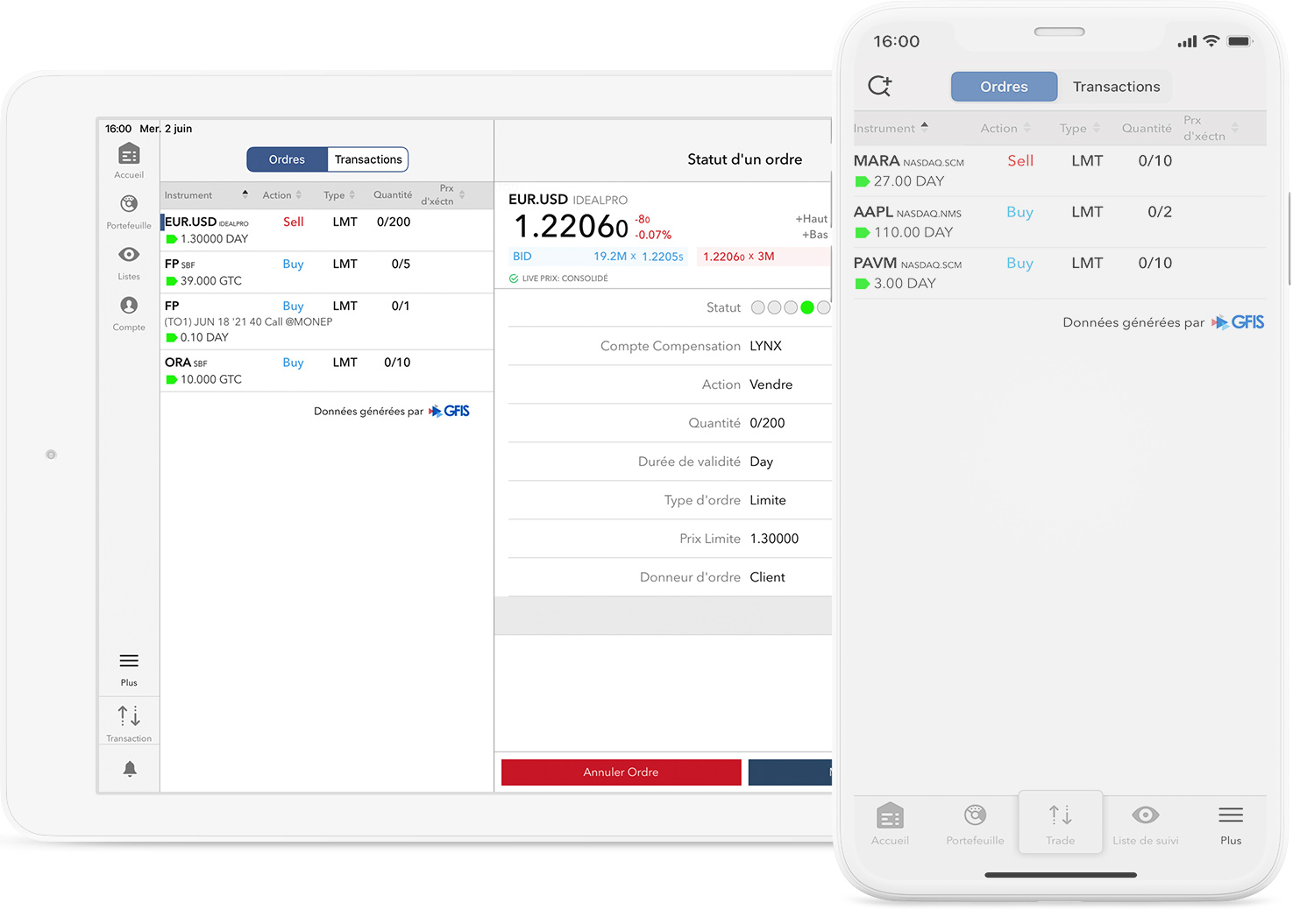 Consultez rapidement et facilement le statut de vos ordres avec les applications de trading mobiles