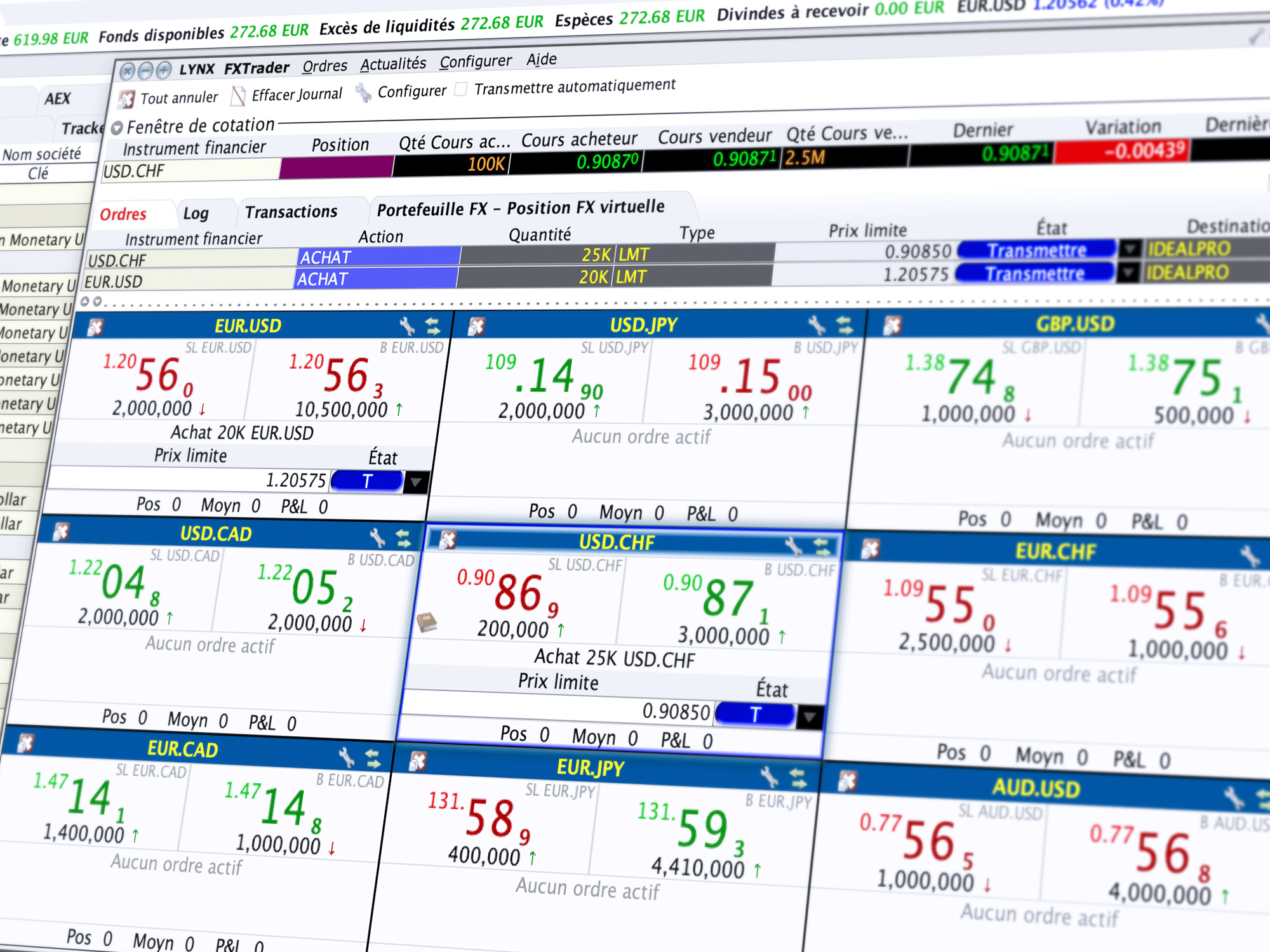 FX Trader : analyse de différentes paires de devises