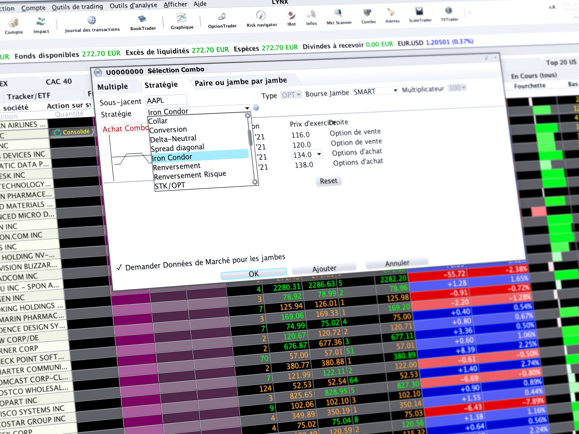 Les autres outils de trading disponibles chez LYNX : ComboTrader