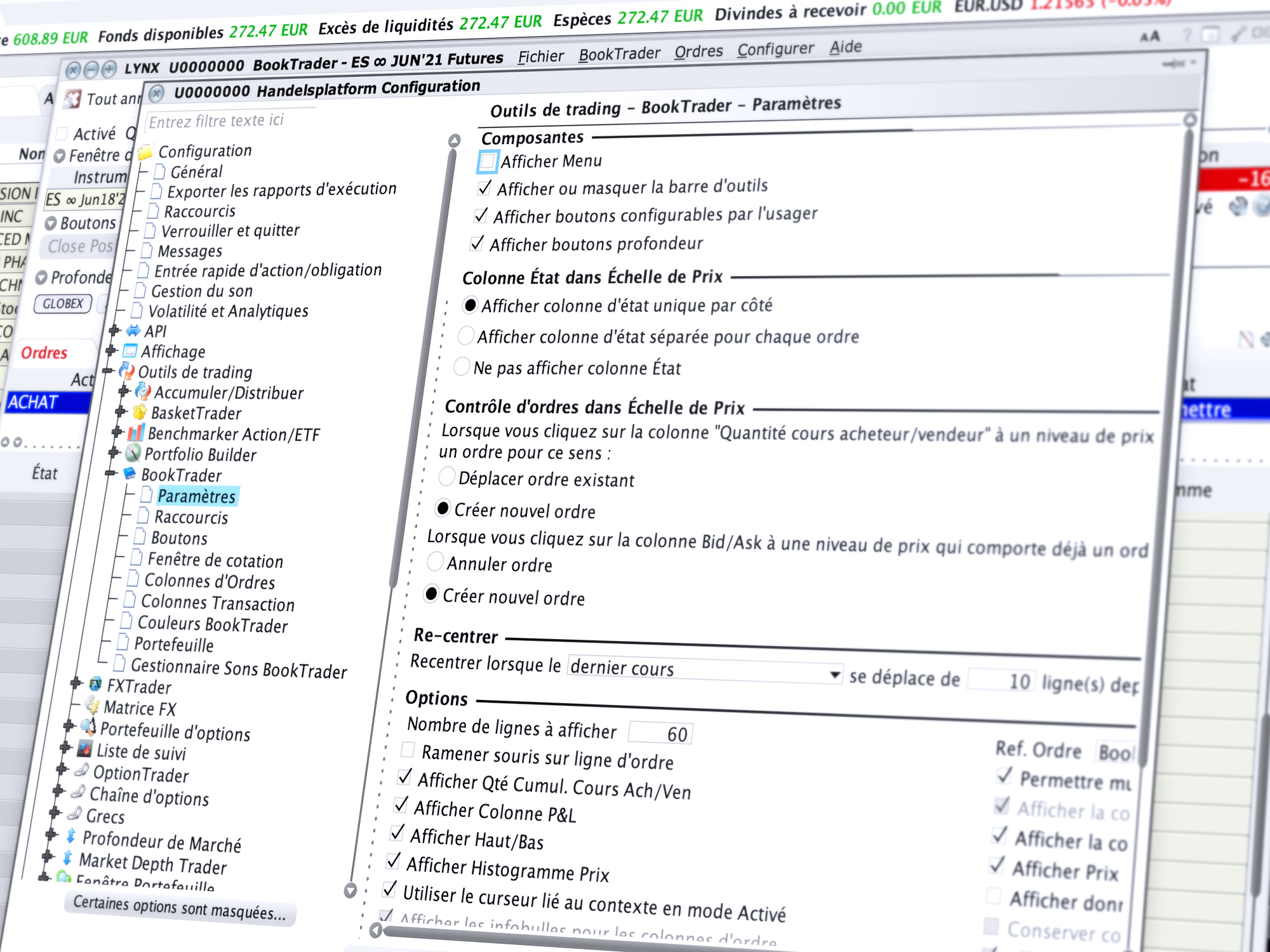 BookTrader : configuration personnalisée selon les préférences de trading
