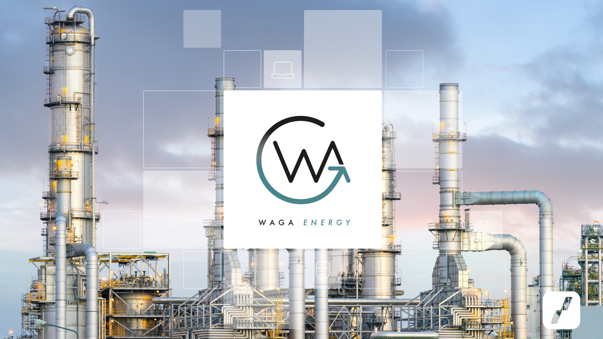 waga energy bourse - action waga energy - illustration usine logo waga energy