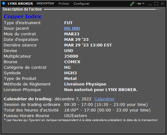 Prix du cuivre - cours du cuivre - investir dans le cuivre - description future Comex Prix du cuivre - cours du cuivre - investir dans le cuivre - description future Comex