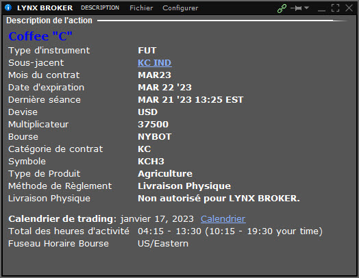 investir dans le café - café bourse - futures specs