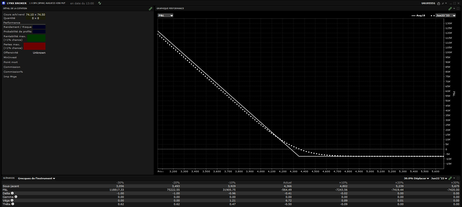 black swan - cygne noir - protective put S&P 500